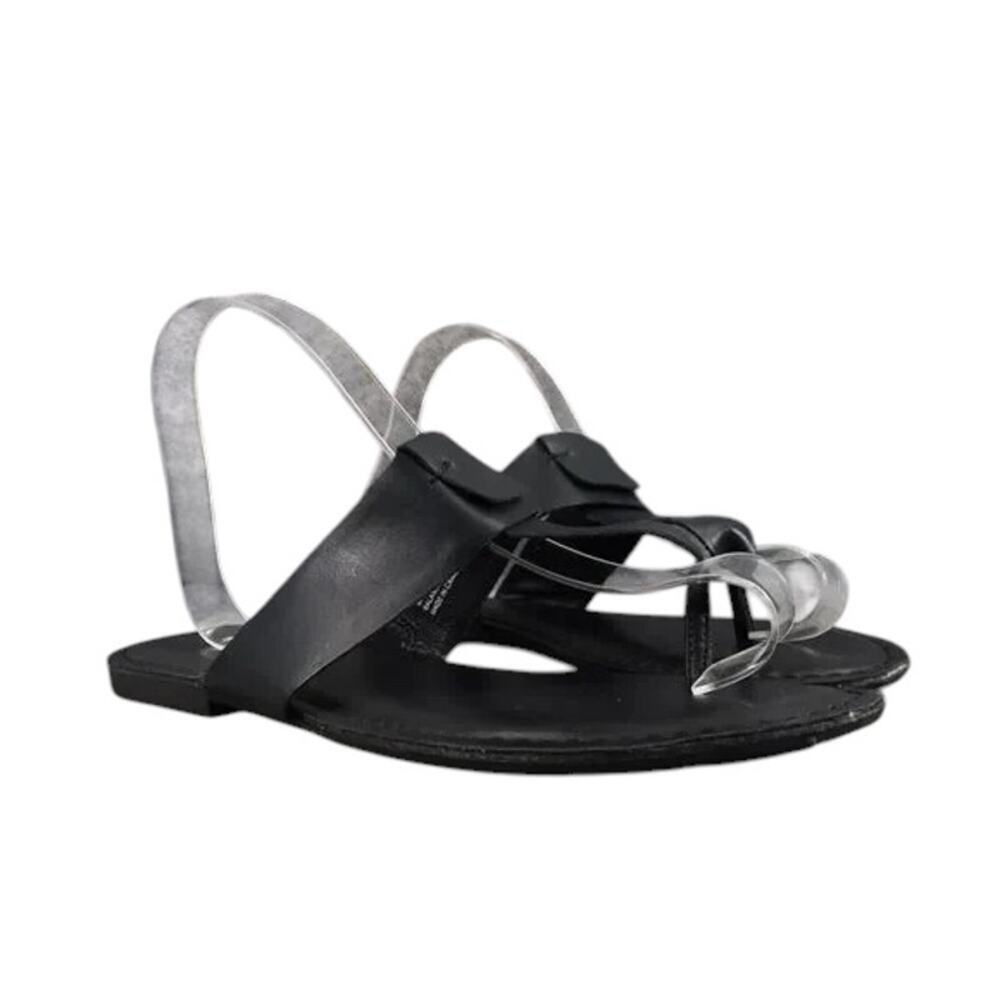 Korks Shoes Womens 9 Sandals Casual T Strap Thong Flats Slip On Black Comfort